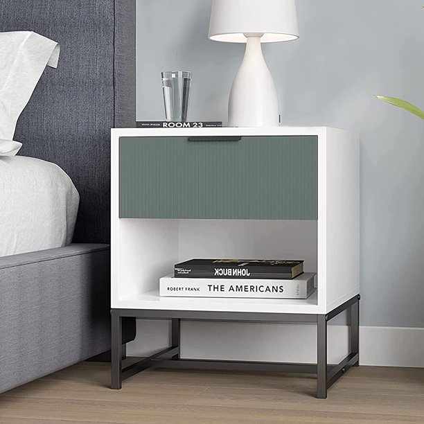 Modern Nightstands, Bedroom Side Table Tall End Table, Solid Wood