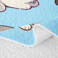 thumbnail image 5 of Manfei Cartoon Cat Bed Spread Queen, Sleeping Animal Queen Coverlet Set, Light Blue, 3-Piece, 1 Quilt and 2 Pillowcases, 5 of 7