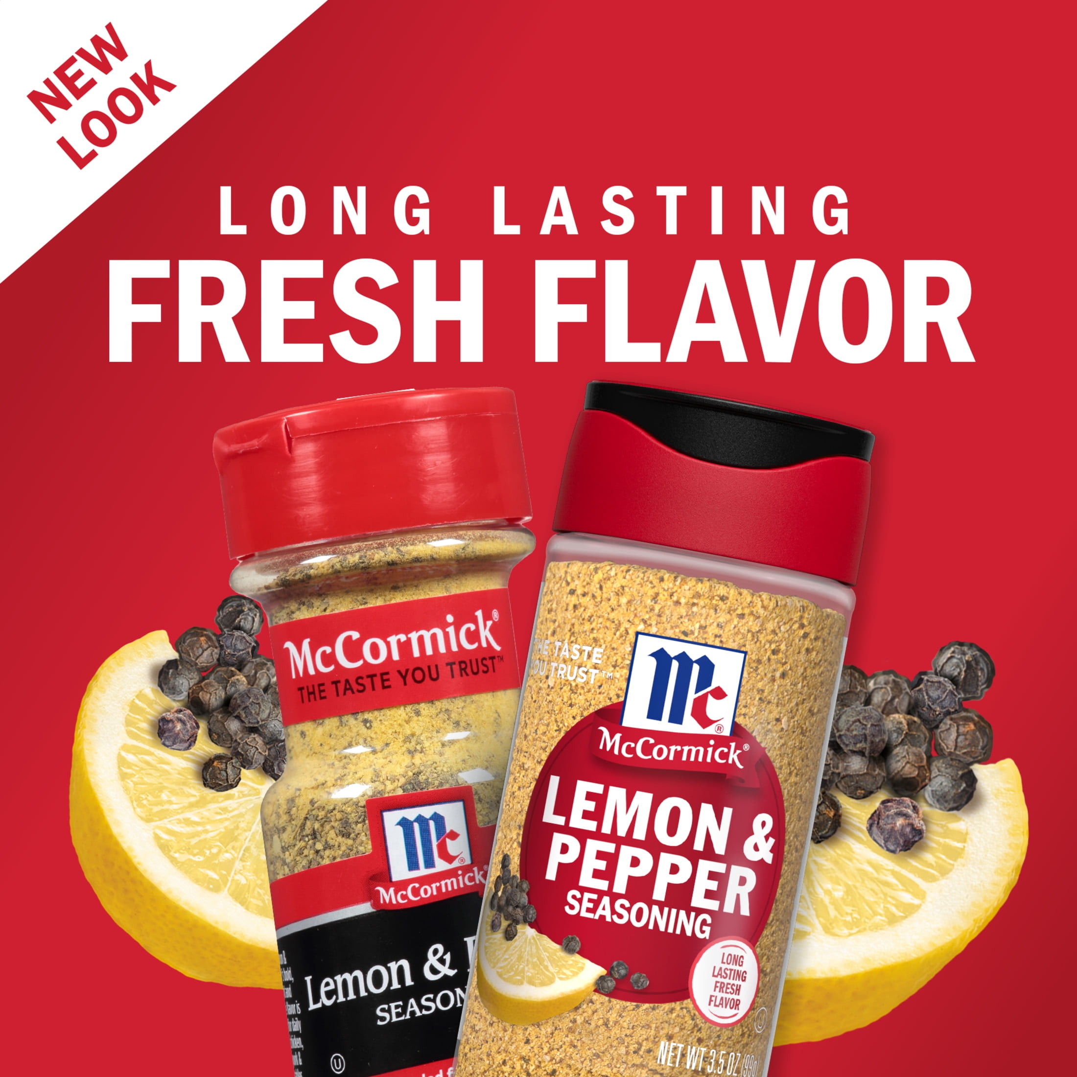 (3 pack) McCormick Lemon & Pepper Seasoning, 3.5 oz Bottle