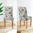thumbnail image 3 of Yayeee 4 Pack Dining Chair Covers Stretch Parson Chairs Slipcovers Seat Protector, Green Art Pattern, 3 of 6