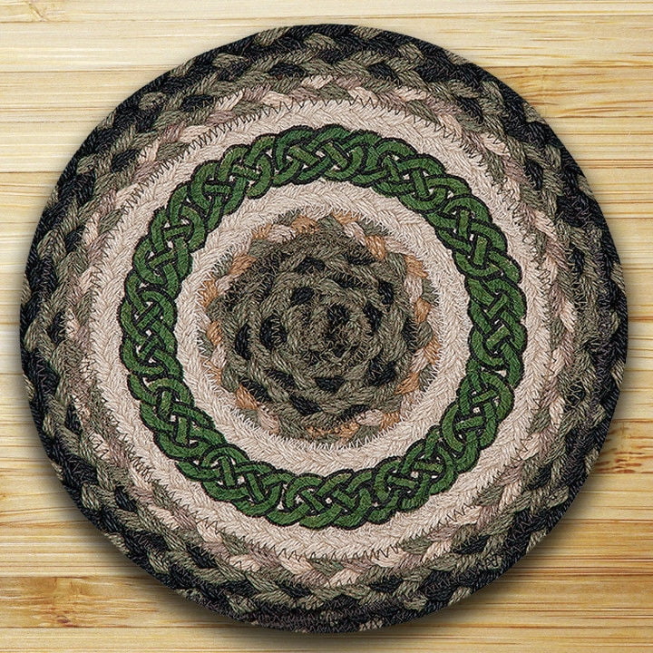 IRISH CELTIC KNOT 100 Natural Jute Swatch, 10" Trivet/Placemat, by