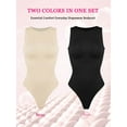 thumbnail image 2 of MANIFIQUE Shapewear Bodysuits for Women Tummy Control - Sleeveless Crew Neck Thong Boduysuit Body Shaper, 2 of 6
