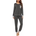 thumbnail image 1 of SWOMOG Women’s Pajamas Set Long Sleeve Top with Pants 2 Pieces Sleepwear Soft Modal Pj Set, 1 of 6