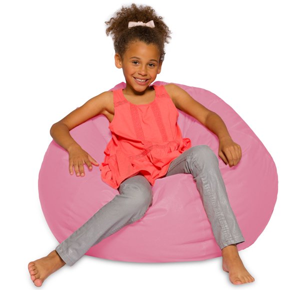 Posh Creations Big Comfy Bean Bag Chair with Removable Cover for Kids, Teens and Adults, Solid Pink (Set of 1)