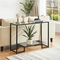 thumbnail image 7 of Alden Design Modern Glass Entryway Console Table for Living Room, Black, 7 of 7