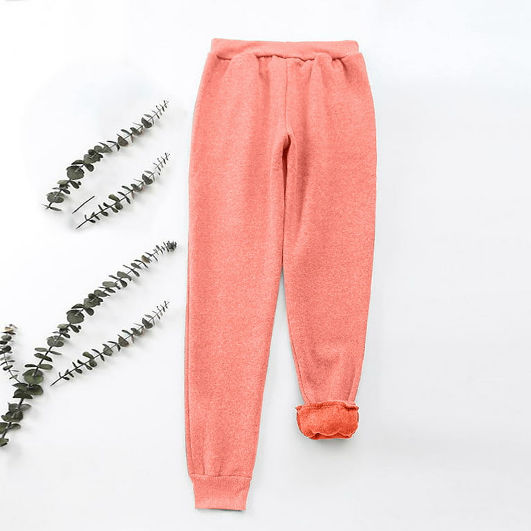 YWDJ Joggers for Women High Waisted Fashion Women Winter Sport Leg Pant  Solid Casual Loose Leggins Long Pants Watermelon Red XXL 