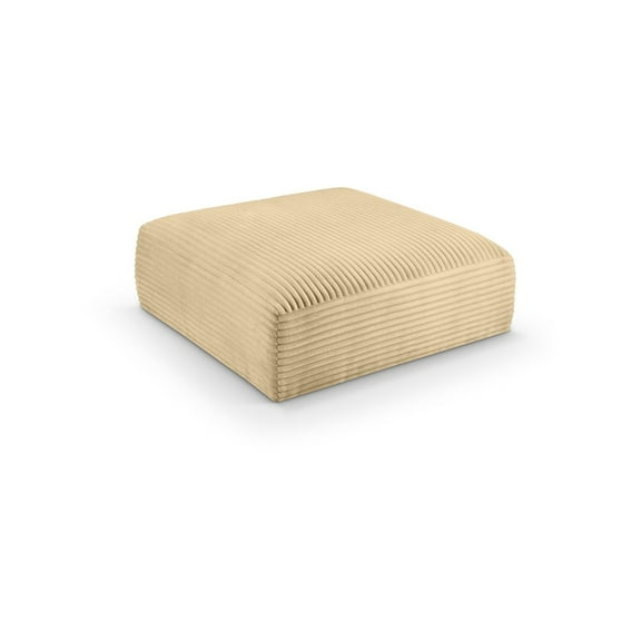 Meridian Furniture Shaggy Camel Corduroy Performance Fabric Ottoman