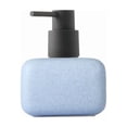 thumbnail image 2 of Botella de loción azul opaca de cerámica, diseño cuboide horizontal/vertical for champú, gel de ducha y desinfectante de manos, 1 paquete, 2 of 2