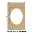 thumbnail image 2 of Beige Suede Picture Frame Mat for 11x17 Frames - Oval Opening for 8.5x11 Photos - 50 Mats, 2 of 7