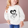 thumbnail image 4 of Girl Sweatshirts for 7 Years Old Girl Heart Print Long Sleeve Cotton Sweatshirts Cozy 2-9y Little Girl Cute Tops, White, 7 Years, 4 of 4