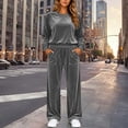 thumbnail image 5 of successthop Velour Sweatsuits 2PCS Sets Womens Long Sleeve Crewneck Tops and Pant Casual Tracksuit with Pockets, 5 of 9