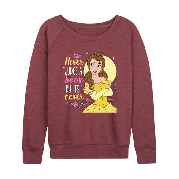 Disney Beauty & The Beast - Never Judge A Book By Its' Cover - Women's Lightweight French Terry Long Sleeve Shirt
