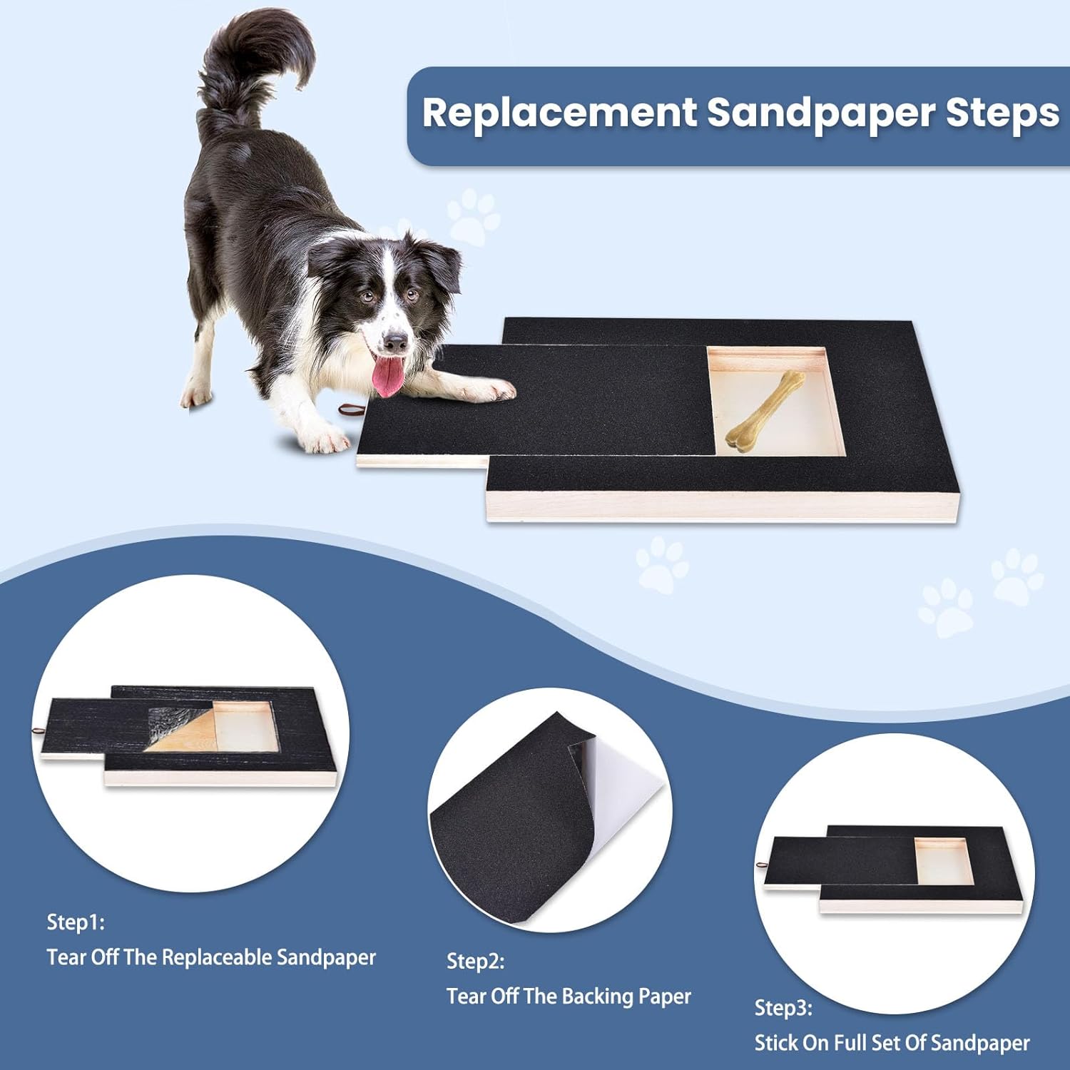 Dog Nail Scratch Board with Treat Box & Drawer - Large Dog Scratch Pad for Nail Care, Puppy Nail File Toy  (Cat Scratcher Friendly)
