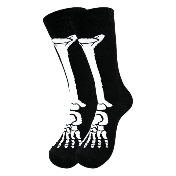Halloween Socks For Women Men Unisex Skeleton Printed Mid Calf Socks Halloween Party Accessories
