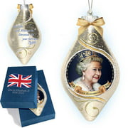 The Bradford Exchange Queen Elizabeth II Shining Spirit Illuminated Hand-Blown Heirloom Glass Ornament 5.5-inches