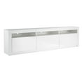 thumbnail image 5 of MMT White Gloss TV Stand Cabinet 78" Long Entertainment Console with Open Shelf Storage for 65 75 80 90 inch TV's with LED Lights, Storage Drawers and Cupboards, 5 of 7