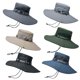 thumbnail image 2 of Sombrero para el sol anti-uv transpirable para hombres y mujeres, protector solar de verano para exteriores con ala grande, gris oscuro, 2 of 5
