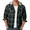 Green & Gray, variant on Mens Casual Button Down Long Sleeve Shirts Flannel Plaid Hoodies Shirts Casual Plaid Lightweight Jackets Shirt Bule&Yellow 2XL
