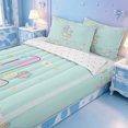 thumbnail image 3 of meiyoeat Watercolor Flower Initial L Zipper Twin Comforter Sets with Fitted Sheet and 2 Pillowcases,Pastel Gradient Monogram Art Zipper Bedding Set For Girl,Reversible,4-Piece, 3 of 7