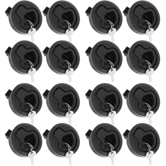 HOMEMAXS 16-Piece Round Slam Latches Set for Boat Hatch Marine Locking Flush Pull Hatch Hardware