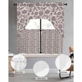 thumbnail image 2 of Purple Floral Swag Kitchen Curtains Sets for Windows 24 Inch Length, Spring Plants Flowers Vintage Rustic Short Window Curtain Panels Swags Valances and Tiers 3 Piece Set for Cafe/Dining Room, 2 of 5