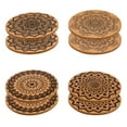 thumbnail image 3 of 12pcs Cork Coasters with Holder, Mandala Pattern Absorbent Reusable Drink Coasters for Home, Office, Bar, Restaurant, 3 of 4