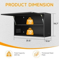 Metal Wall Cabinet with Up-flip Door,Metal Wall Storage Cabinet with Adjustable Shelf,Wall Mounted Tool Cabinets with Pegboard for Garage,Basement,Home Office, Kitchen,Warehouse-Bl