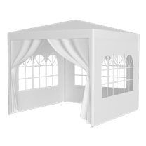 10'x10' Party Tent Outdoor Heavy Duty Gazebo Wedding Canopy with 4 Removable Walls, White, 100 Sq. Ft. Coverage for 10 People, Easy Assembly, Water & UV Resistant