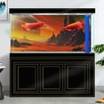 thumbnail image 3 of Cosmic Mars Aquarium Background,Galaxy Cool Parallel Space Themed Fish Tank Background, Tropical Desert Terrarium Background with 8 EVA Double-Sided Tape, 30X18IN, 3 of 5