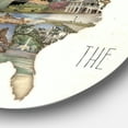 thumbnail image 2 of Designart 'carte des Monuments de l'État' Art Mural Rond Traditionnel en Métal, 2 of 3