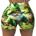 thumbnail image 2 of Logiee st. patrick’s day gnomes Print Women's Biker Shorts,Workout Gym Shorts,Scrunch Shorts,Tummy Control Hidden Scrunch Running Yoga Shorts-Large, 2 of 8