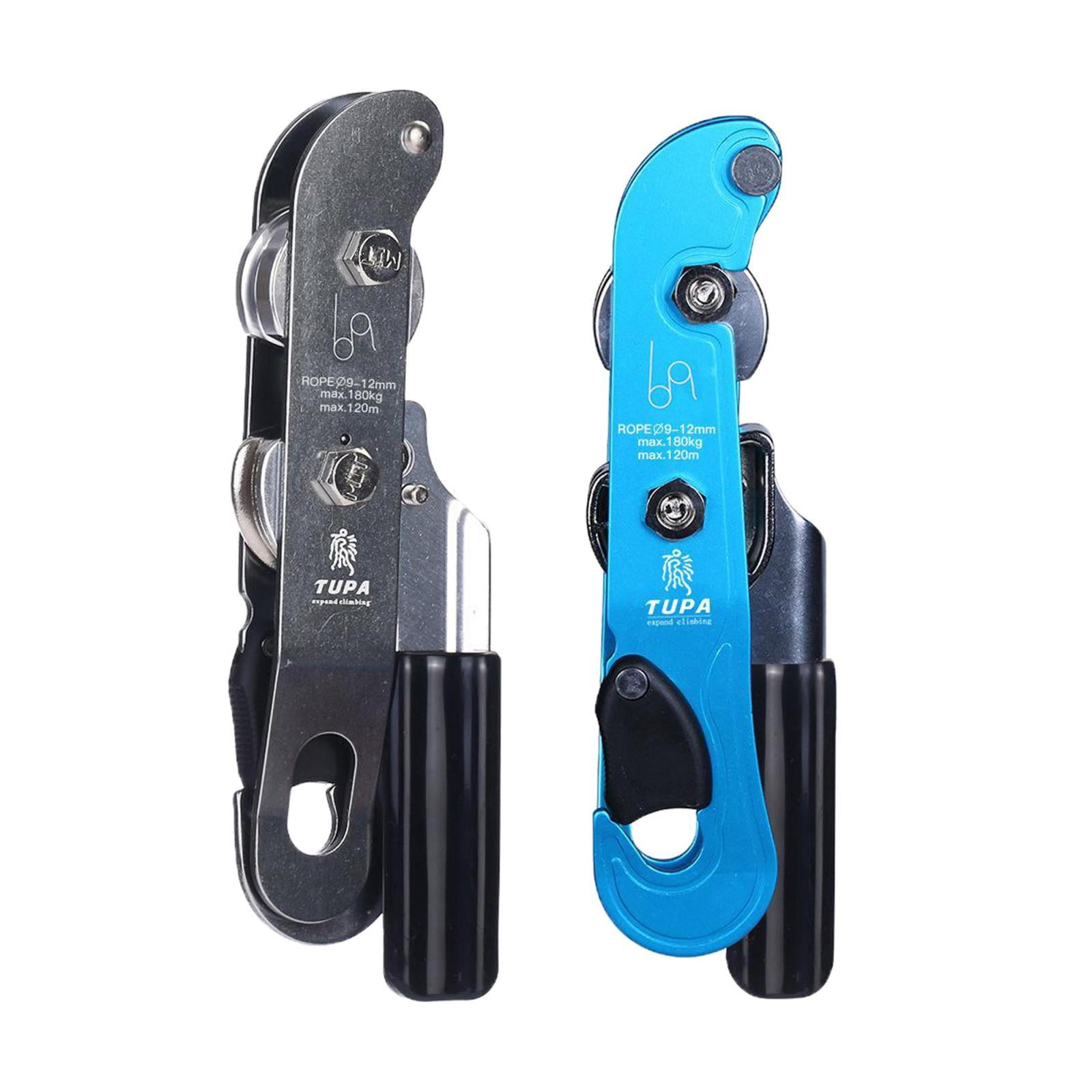 Rocky Climbing Gear Ascender Rappelling Descender for 9-12MM Rope Safety Tool Blue