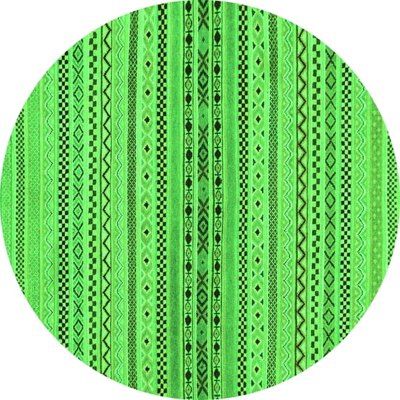 Ahgly Company Indoor Round Abstract Green Modern Area Rugs, 8' Round