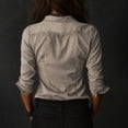 thumbnail image 5 of Endives Women's Button Down Shirt Retro Washed Western Slim Fit Shirt New Long Sleeved Casual Shirt Coffee, 5 of 7