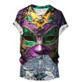 thumbnail image 2 of Otvok 2025 Women Carnival Casual Printed Short Sleeve Plus Size Shirt, 2 of 6