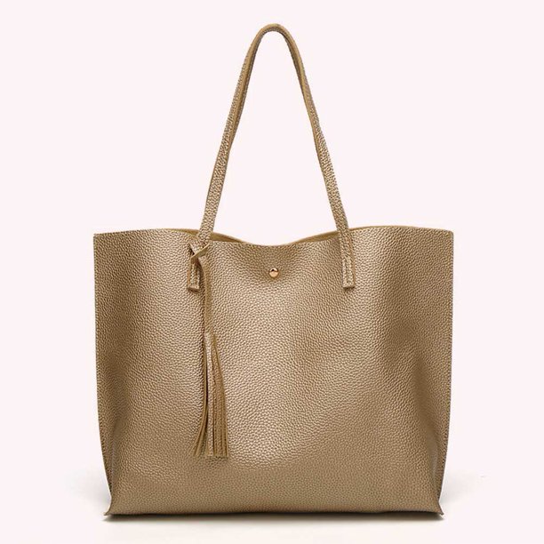 Bolso de hombro compuesto duradero, PU, portátil, para mujer, resistente al desgaste, compras para mujer (dorado)