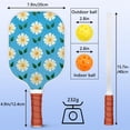 thumbnail image 4 of Pickleball Paddles Set Of 2, Fiberglass Surface, Daisy Floral Print, 4 Balls & Bag, 4 of 5