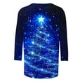 thumbnail image 4 of GERsome Christmas Shirts for Women Xmas Tree Graphic Tee 3/4 Length Sleeve Tshirts Crew Neck Loose Fit Pullover Tops Christmas Party Shirts Size M, 4 of 5