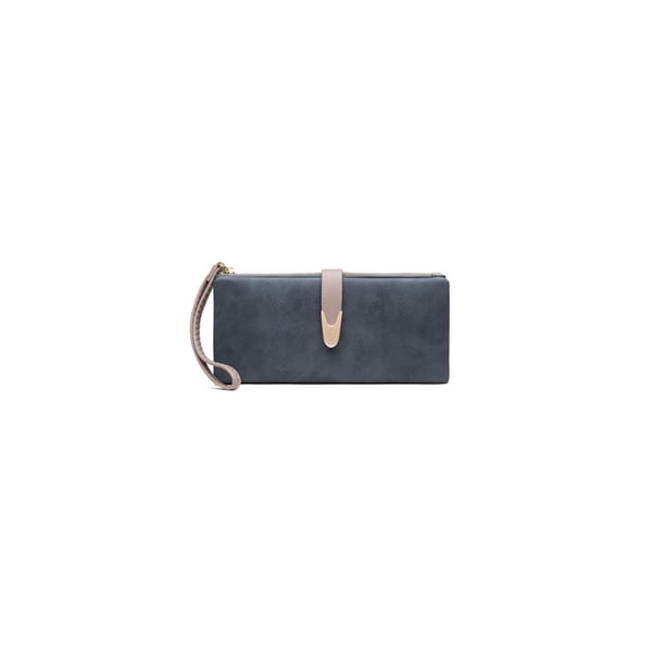 Cartera de mujer Cartera larga de mujer Cartera de PU Cartera con correa para la muñeca Cartera