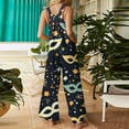 thumbnail image 7 of Mardi Gras Overalls for Women Loose Fit Sleeveless Casual Carnival Mask Graphic Rompers Long Parada Mardi Rompers with Pockets, 7 of 7