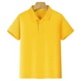 thumbnail image 2 of Boys' Big School Uniform Short Sleeve Polo Shirt, Button Closure Comfortable Soft Summer Shirt, 2 of 7