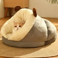 thumbnail image 1 of Xihbxyly Cama para Perros y Gatos, Felpa Ultrasuave, Diseño Autocalentable, Base Antideslizante, Fácil de Limpiar, Elegante Cueva Tipo Pantuflas, para Interiores, Disponible En Tamaños Pequeño, Media, 1 of 4