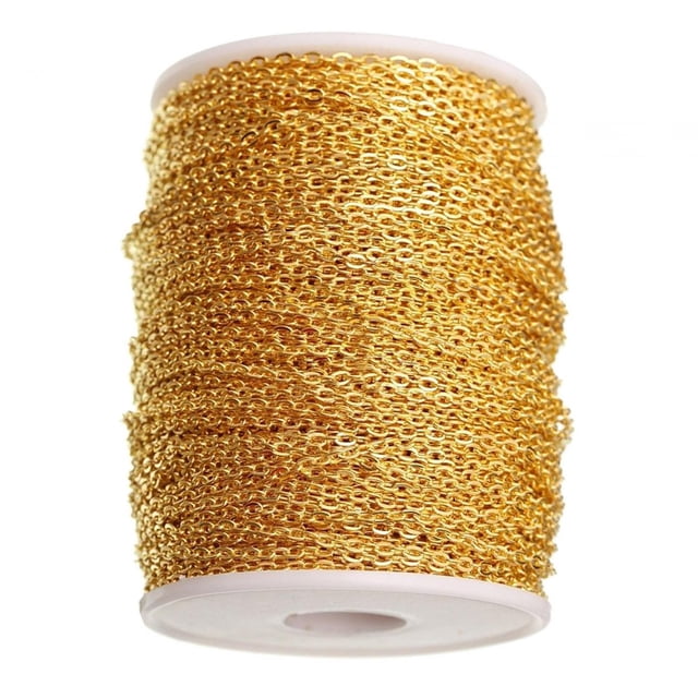 Wisewang Link Chain 16.4ft Extender Components Chain Roll for Making Earring Bracelet Silver Color Golden Color 5m