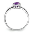 thumbnail image 2 of Sterling Silver Rhodium-plated Polished Amethyst Oval Ring, 2 of 6