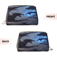thumbnail image 3 of Naloa Black And Blue Lightning Dragon Leather Makeup Bag for Purse Travel, Portable Small Cosmetic Organizer for Women and Girls, Make up Bag with Zipper, 3 of 8