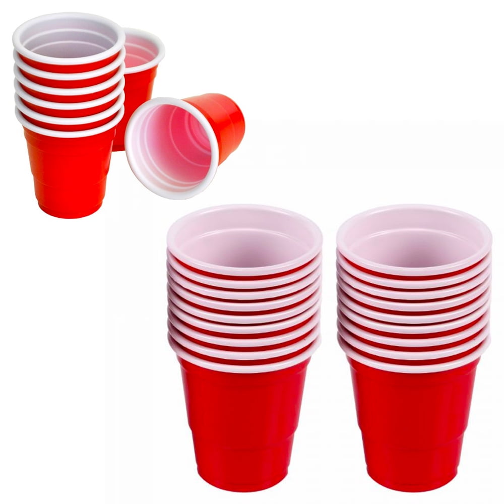 60 Count Mini Red Plastic 2 oz Party Cups - 