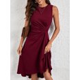 thumbnail image 6 of Elegant stylish sleeveless solid color A-line pleated dress, 6 of 6