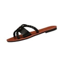 thumbnail image 2 of Cute Sandals for Women,Summer Shoes for Women,Flat Sandals for Women,Walking Sandals Women,Women's Sandals,Women's Braided Slide Sandals Open Toe Slip On Flat Sandals Casual Summer Sandals,Black,9.5, 2 of 6