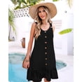 thumbnail image 2 of Vestido de verano ETCYY NEW con columpio escalonado para cubrir la playa, negro, 2 of 5