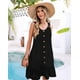 thumbnail image 2 of Vestido de verano ETCYY NEW con columpio escalonado para cubrir la playa, negro, 2 of 5